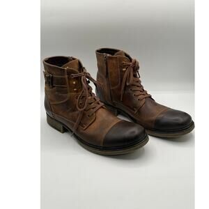 ROAN by Bed STU Men's Dean Boots Cap Toe Leather Tan Burnished F804017 Size 13